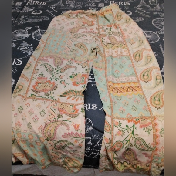 Rose & Olive Floral Paisley Pants - Pastel Mix - Picture 2 of 5